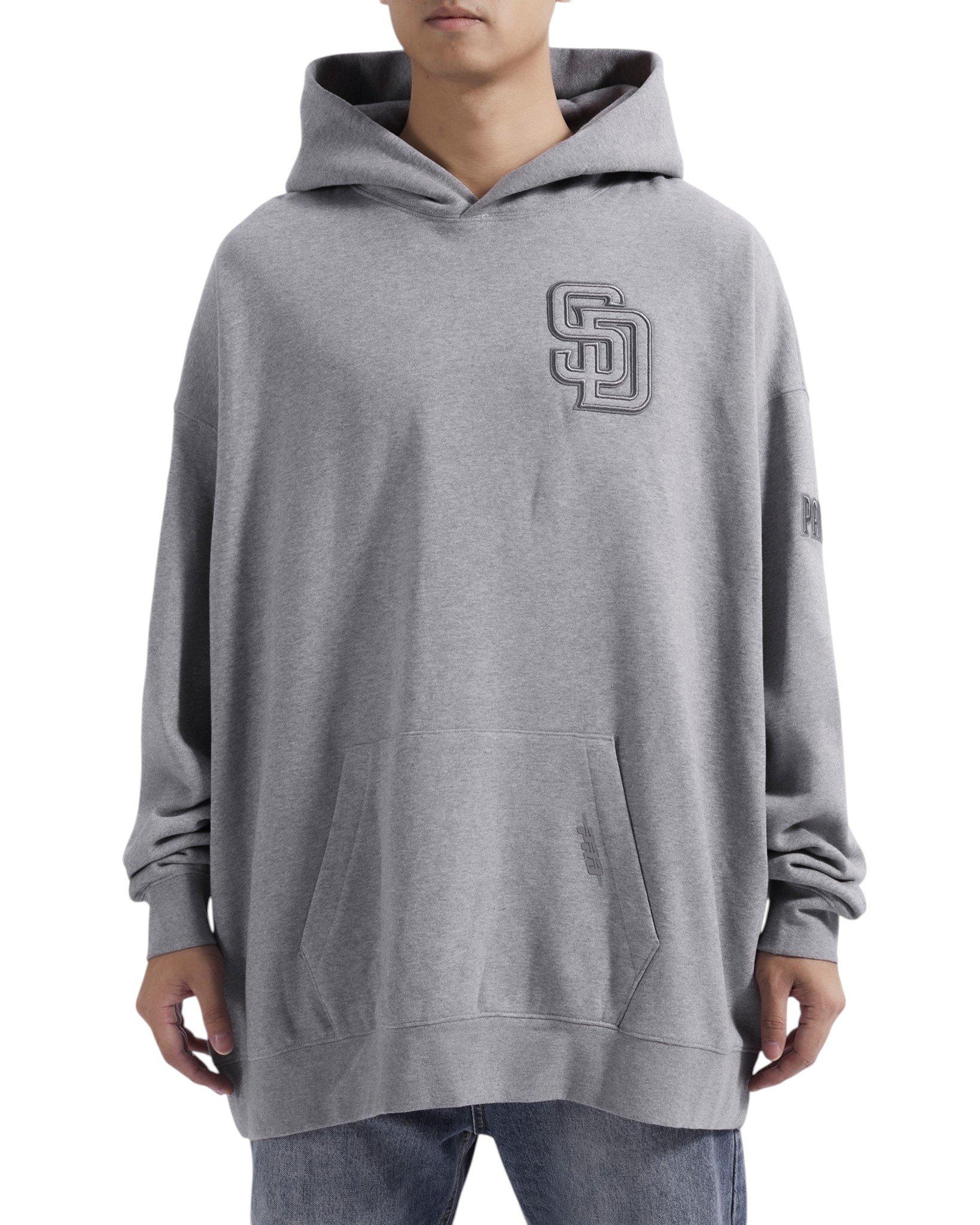 Pro Standard Men's MLB San Diego Padres Neutral Drop Shoulder Pullover Hoodie - Dk Grey - DK GREY